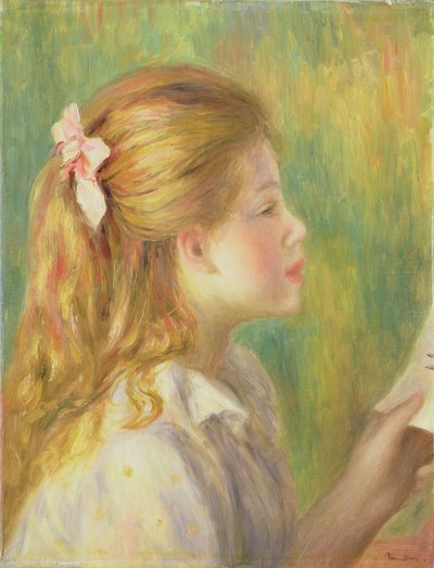 プロフィール読書の少女 作： Pierre Auguste Renoir